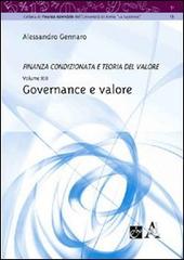 Governance e valore di Alessandro Gennaro edito da Aracne