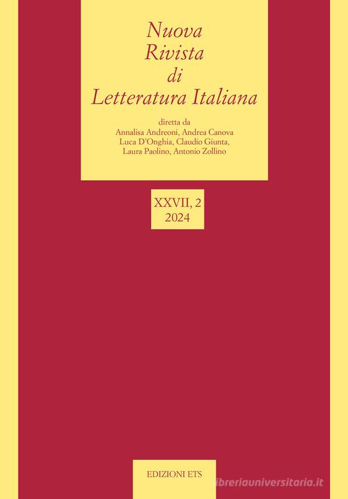 Nuova rivista di letteratura italiana (2024) vol. 2 edito da Edizioni ETS