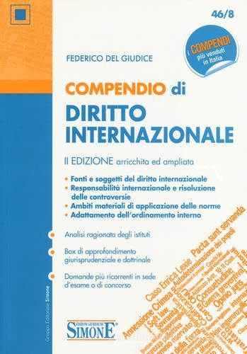 Compendio di diritto internazionale di Federico Del Giudice edito da Edizioni Giuridiche Simone