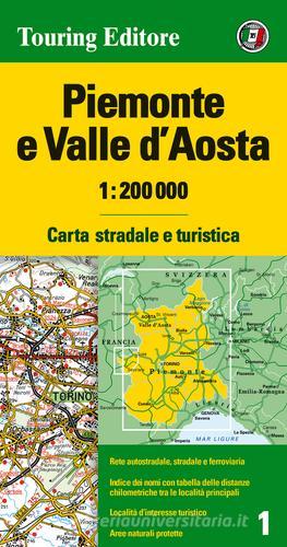 Piemonte e Valle d'Aosta 1:200.000. Carta stradale e turistica. Ediz. multilingue edito da Touring