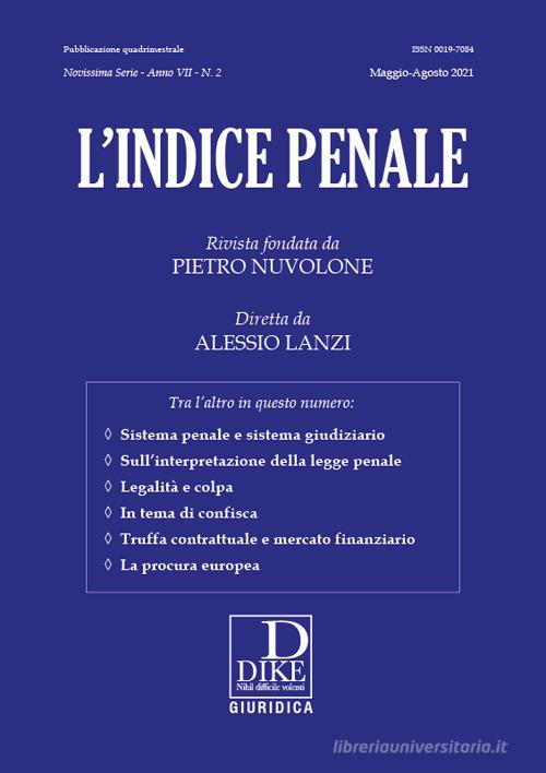 L' indice penale (2021) vol.2 edito da Dike Giuridica