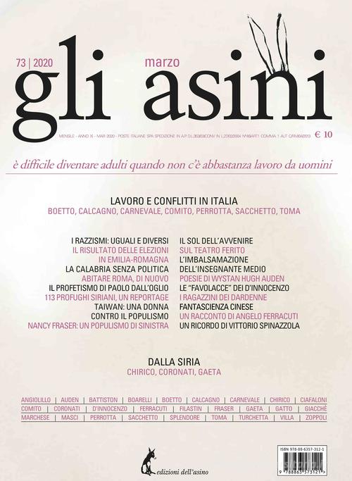 Gli asini. Rivista di educazione e intervento sociale (2020) vol. 73 edito da Edizioni dell'Asino