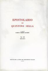 Epistolario vol.3 di Quintino Sella edito da Ist. Storia Risorgimento It.
