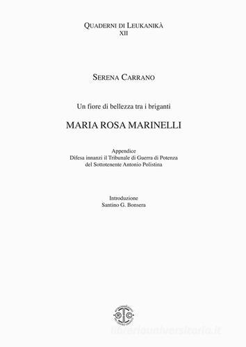 Un fiore di bellezza tra i briganti Maria Rosa Marinelli di Serena Carrano edito da Erreciedizioni