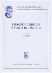 Persone giuridiche e storia del diritto edito da Giappichelli