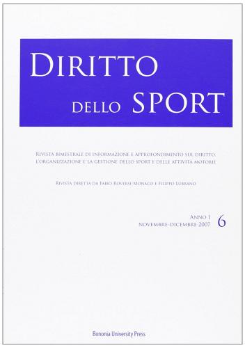 Diritto dello sport (2007) vol.6 edito da Bononia University Press