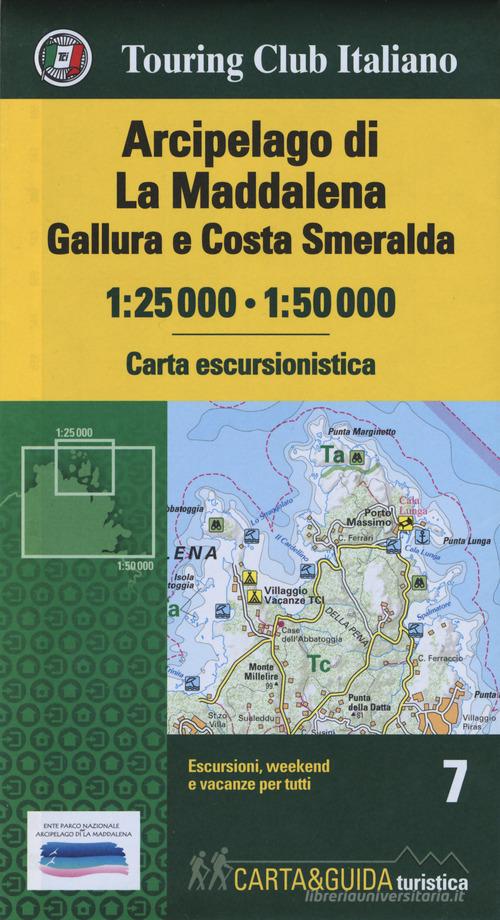 Arcipelago di La Maddalena, Gallura e Costa Smeralda 1:25.000-1:50.000. Con Guida al parco edito da Touring