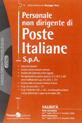 Personale non dirigente di Poste Italiane Spa edito da Finanze & Lavoro