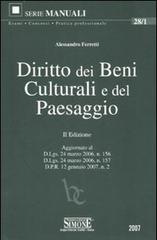 Diritto dei beni culturali e del paesaggio di Alessandro Ferretti edito da Edizioni Giuridiche Simone