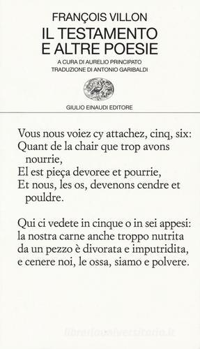 Il testamento e altre poesie di François Villon edito da Einaudi