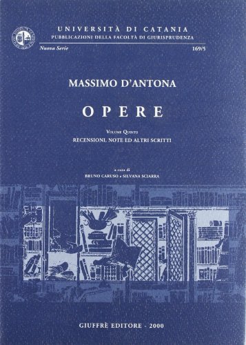 Opere vol.5 di Massimo D'Antona edito da Giuffrè