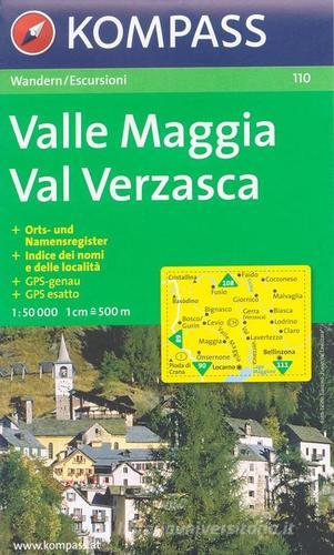 Carta escursionistica n. 110. Svizzera, Alpi occidentale. Valle Maggia, Val Verzasca 1:50.000. Adatto a GPS. Digital map. DVD-ROM edito da Kompass