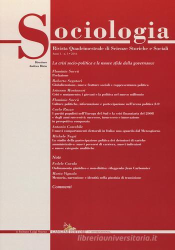 Sociologia. Rivista quadrimestrale di scienze storiche e sociali (2016) vol.3 edito da Gangemi Editore