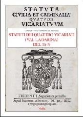 Statuti dei quattro vicariati (Val Lagarina) del 1619 edito da Viella