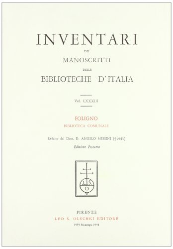 Inventari dei manoscritti delle biblioteche d'Italia vol.83 edito da Olschki