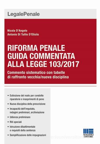 Riforma penale. Guida commentata alla Legge 103/2017 di Nicola D'Angelo, Antonio Di Tullio edito da Maggioli Editore