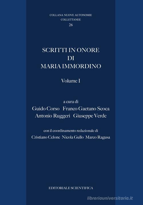 Scritti in onore di Maria Immordino edito da Editoriale Scientifica