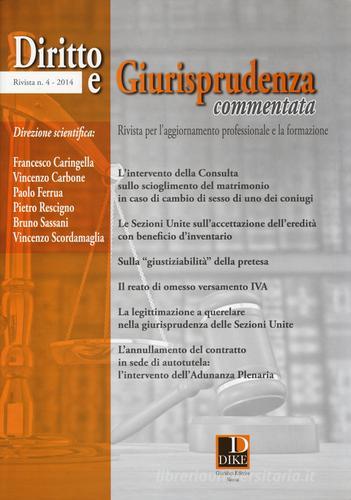 Diritto e giurisprudenza commentata (2014) vol.4 edito da Dike Giuridica Editrice