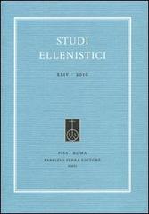 Studi ellenistici vol.24 edito da Fabrizio Serra Editore