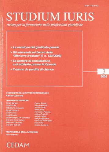 Studium iuris. Rivista per la formazione nelle professioni giuridiche (2009) vol.3 edito da CEDAM