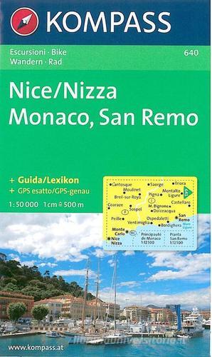 Carta escursionistica n. 640. Costa Azzurra, Liguria. Nizza, Monaco, San Remo 1:50.000 edito da Kompass