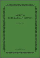 Archivio di storia della cultura (2008) edito da Liguori