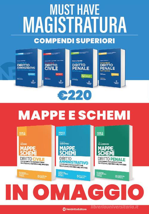 Must have magistratura: Kit 4 compendi superiori + 3 Mappe e schemi edito da Neldiritto Editore