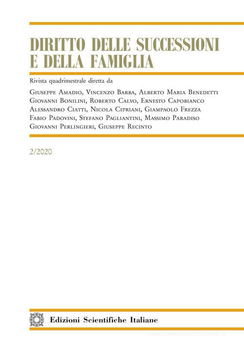 Diritto delle successioni e della famiglia (2020) vol.2 edito da Edizioni Scientifiche Italiane
