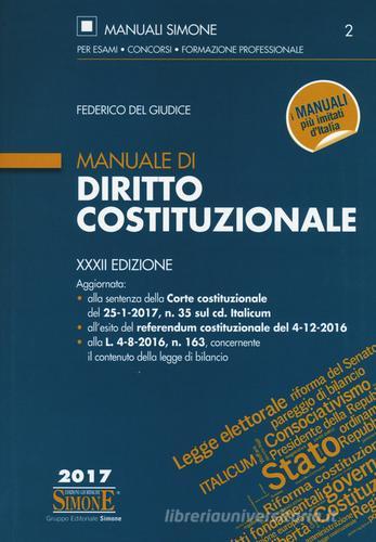 Manuale di diritto costituzionale di Federico Del Giudice edito da Edizioni Giuridiche Simone