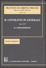 Il contratto in generale vol.8 di Giuseppe Benedetti edito da Giappichelli