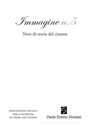 Immagine. Note di storia del cinema vol.5 edito da Persiani