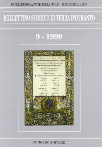 Bollettino storico di Terra d'Otranto vol.10 edito da Congedo