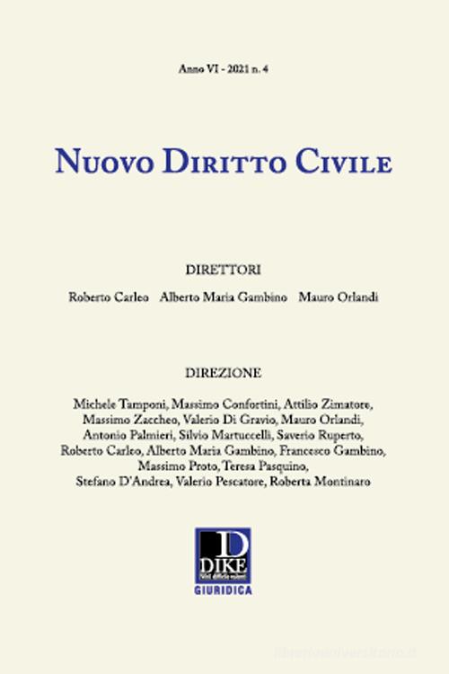 Nuovo diritto civile (2021) vol.4 edito da Dike Giuridica