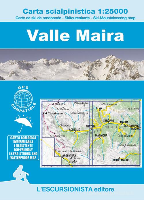 Valle Maira 1:25000. Carta scialpinistica. Nuova ediz. di Luca Zavatta edito da L'Escursionista