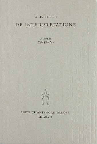 De interpretatione di Aristotele edito da Antenore