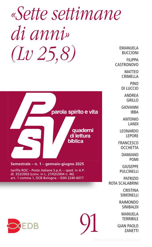 Parola spirito e vita. Quaderni di lettura biblica (2025) vol. 1 edito da EDB