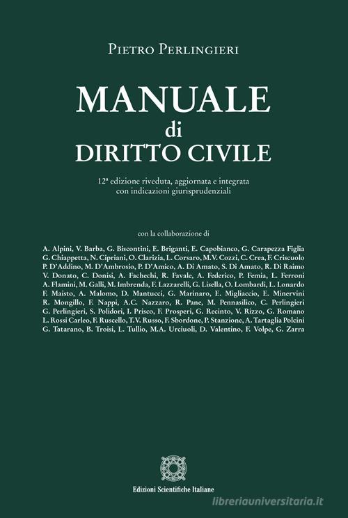Manuale di diritto civile di Pietro Perlingieri edito da Edizioni Scientifiche Italiane