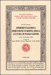 Sperimentalismo e dimensione europea della cultura di Paolo Giovio di Franco Minonzio edito da New Press