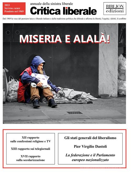 Critica liberale 2023 edito da Biblion