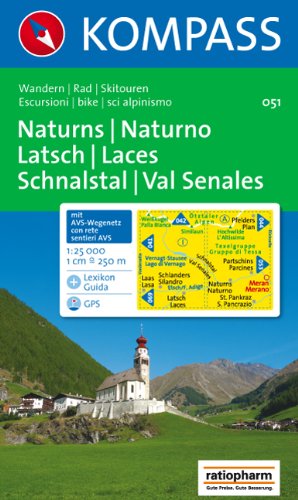 Carta escursionistica n. 051. Naturno. Laces. Val Senales 1:25.000. Adatto a GPS. Digital map. DVD-ROM edito da Kompass