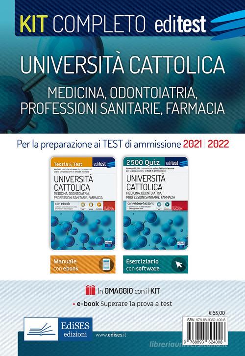 Kit Completo Editest Universit Cattolica Medicina Odontoiatria Professioni Sanitarie