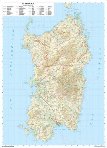 Sardegna. Scala 1:250.000 (carta murale stradale regionale in carta) edito da Global Map