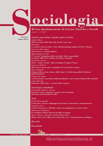 Sociologia. Rivista quadrimestrale di scienze storiche e sociali (2017) vol.1 edito da Gangemi Editore