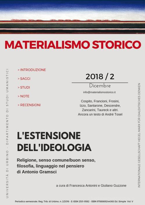 Materialismo storico. Rivista di filosofia, storia e scienze umane (2018) vol.2 edito da Simple