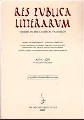Res publica litterarum. Studies in the classical tradition vol.25 edito da Salerno