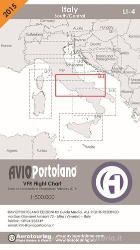 Avioportolano. VFR flight chart LI 4 Italy south-central di Guido Medici edito da Avioportolano
