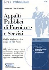 Appalti pubblici di forniture e servizi. Con CD-ROM di Diana Artuso, Paolo D'Ambrosio edito da Edizioni Giuridiche Simone