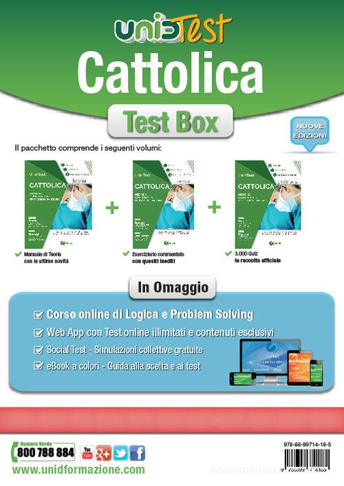 UnidTest. Università Cattolica. Test box completo per il test di ammissione a Medicina, Odontoiatria e Professioni sanitarie: Manuale di teoria-Eserciziario commenta di Domenico Camasta, Gianluca Di Muro edito da UnidTest