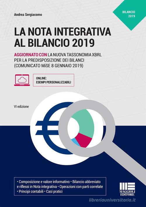 La nota integrativa al bilancio 2019 di Andrea Sergiacomo edito da Maggioli Editore