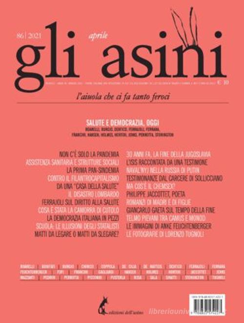 Gli asini. Rivista di educazione e intervento sociale (2021) vol. 86 edito da Edizioni dell'Asino